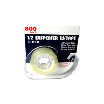 GGR Supplies 20HT-D Stationery Tape – 1/2" & 3/4" with Half Dispenser, Acrylic Adhesive