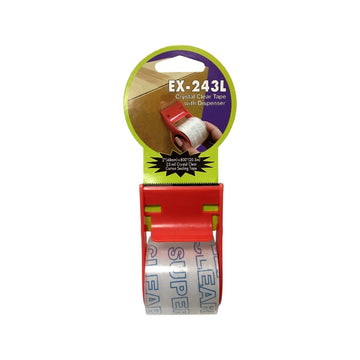 GGR Supplies EX-243L Crystal Clear Tape with Dispenser – 2” x 800” Roll
