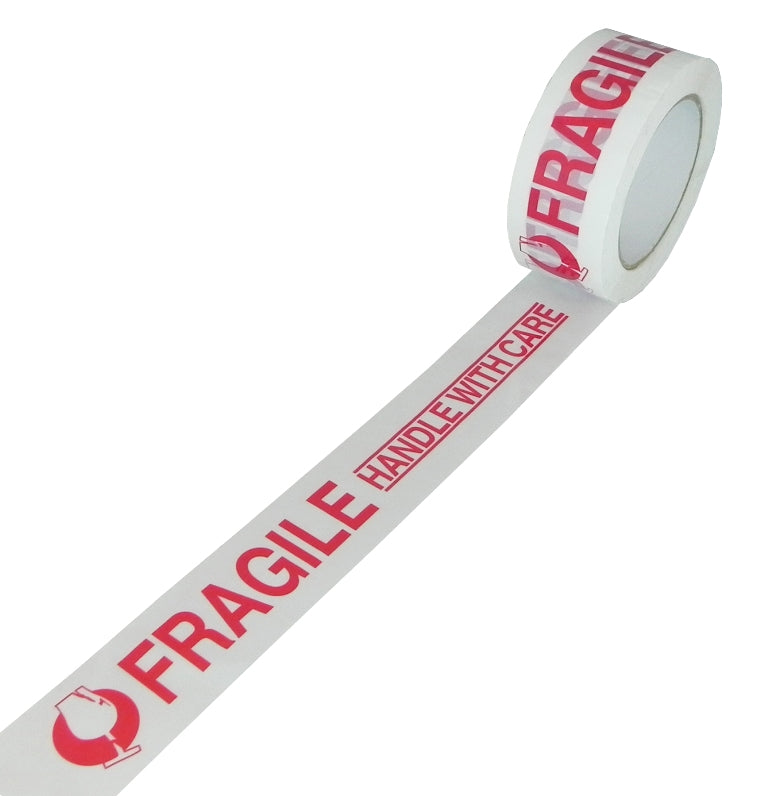 GGR Supplies Polypropylene Carton Sealing Tape – 2.0 mil Printed Warning Labels, Acrylic Adhesive 110 yd